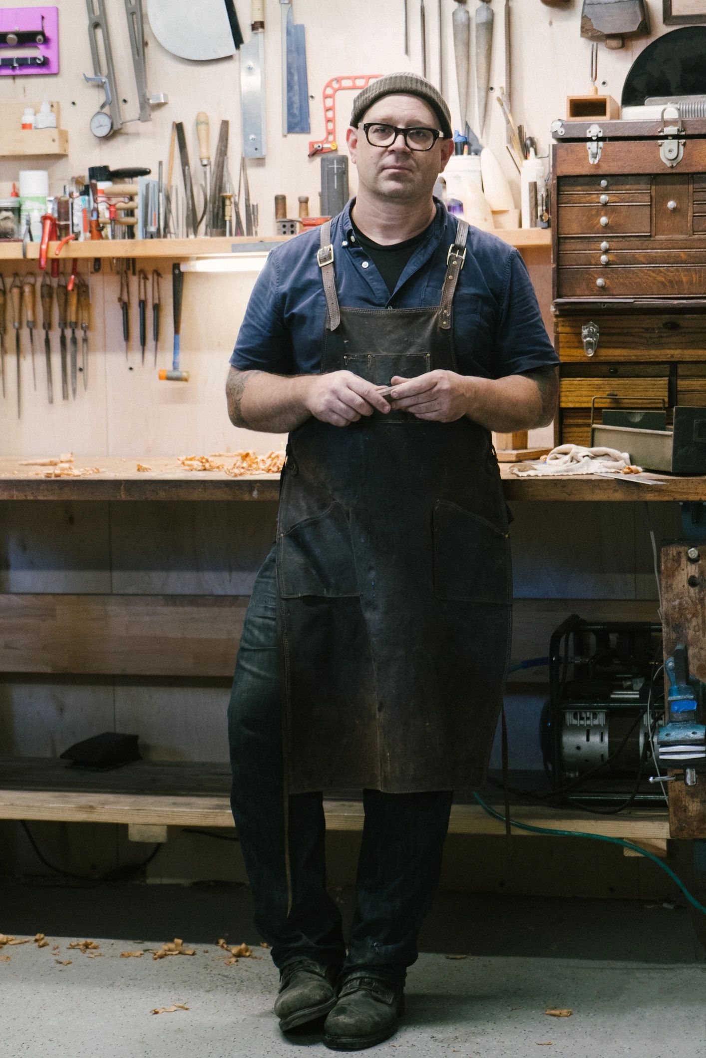 Portrait of a craftsman in his workshop