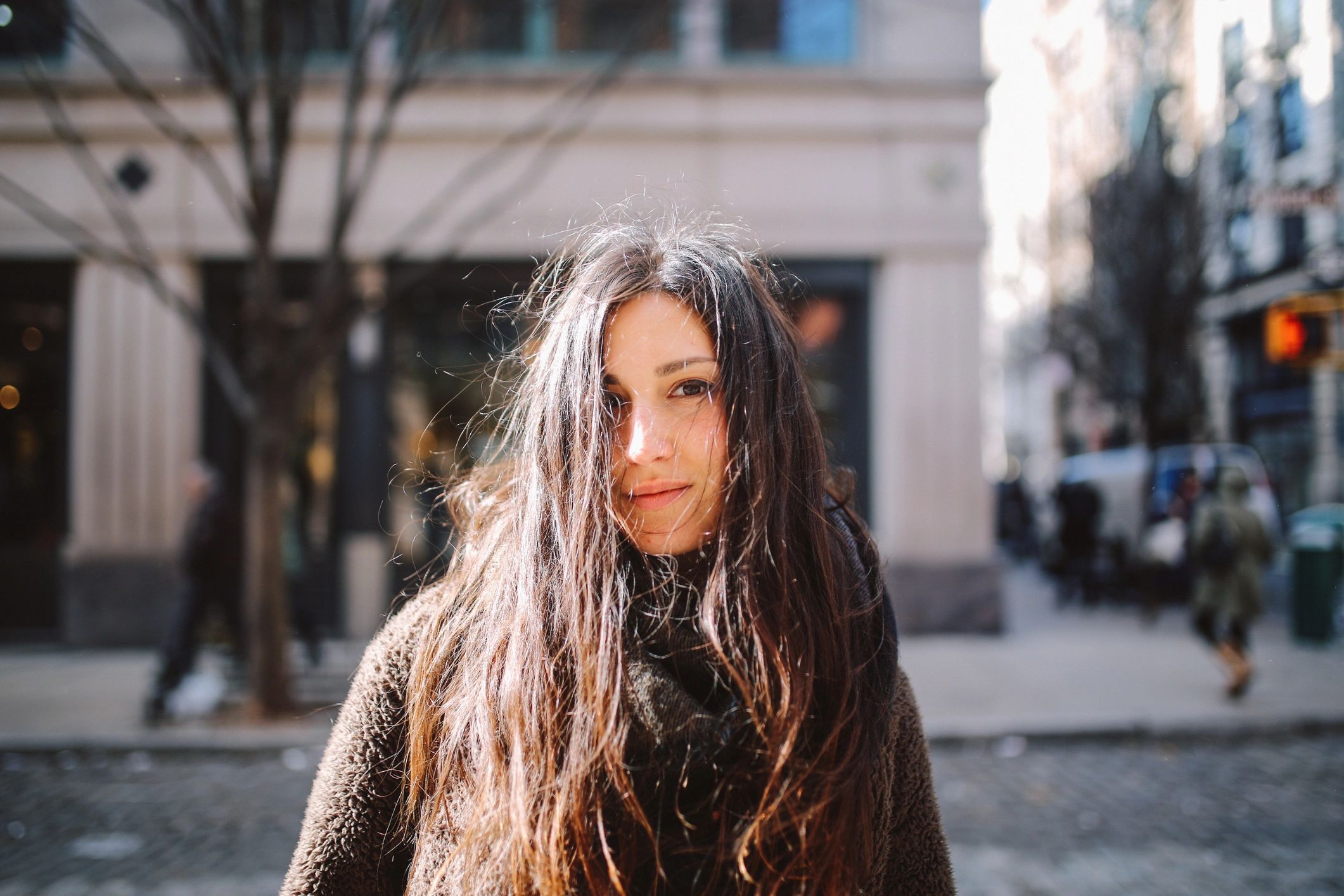 Lifestyle portrait of a person outdoors in New York City