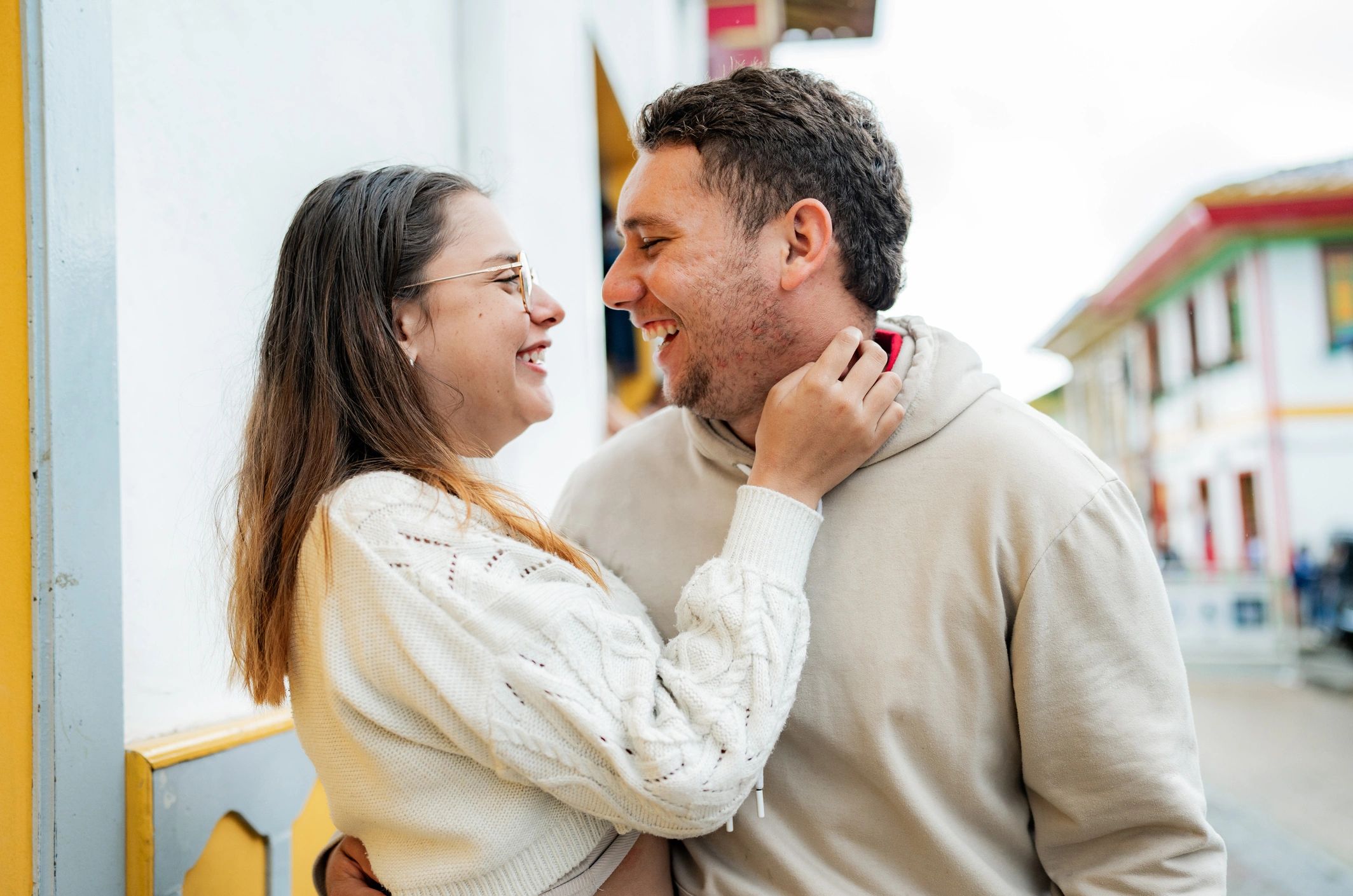 Couple portrait in an urban setting
